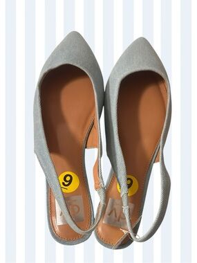 NWT DV by Dolce Vita light blue denim pointed toes slingback shoes Size 9